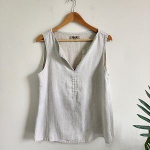 Flax 100% Linen Blossom Tank Top Size M Sand Color